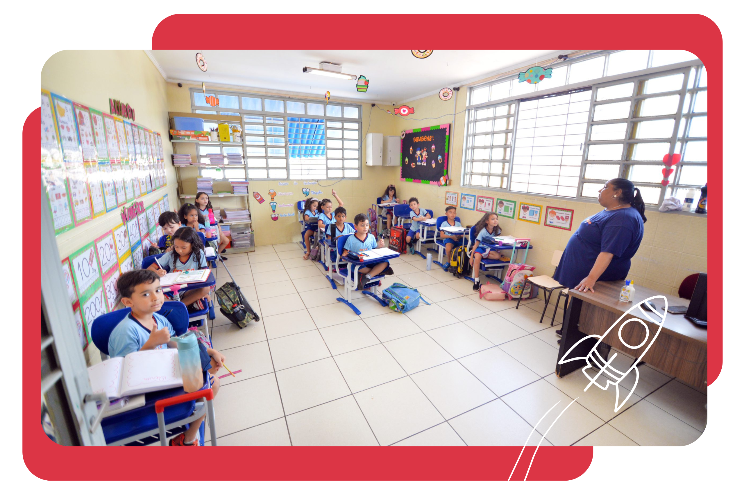 Alunos em atividade pedagógica na Ápice